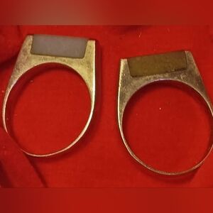 950 Silver Geometric Rings Size 7.5